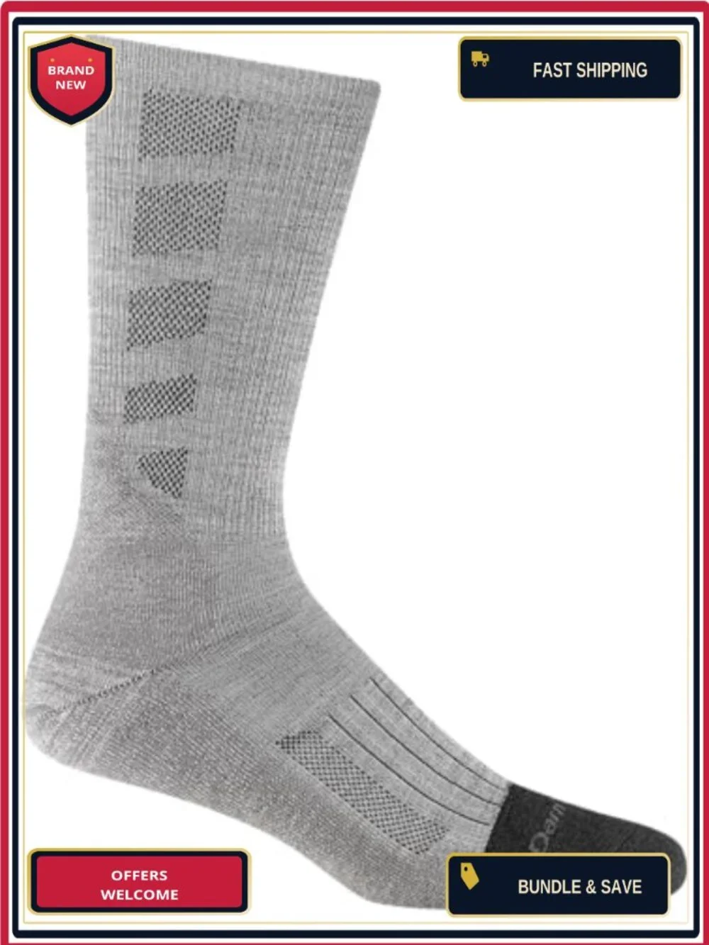 Darn Tough Men's Boot Socks, Merino Wool Blend, Lightweight with Cushion, 11